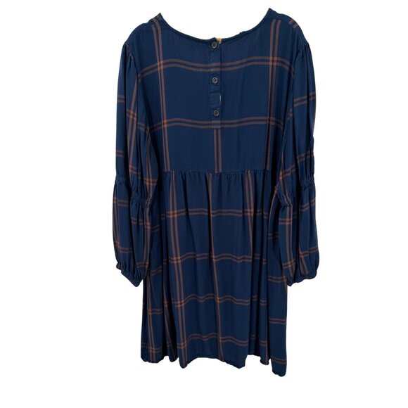 Matilda Jane Just Imagine Silvi Windowpane Plaid Dress Blue & Brown Womens XXL - Picture 4 of 5